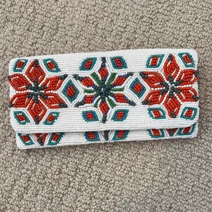 Moyna Beaded Floral Clutch - never used!